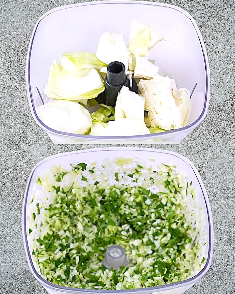 Chopped cabbage and coriander 