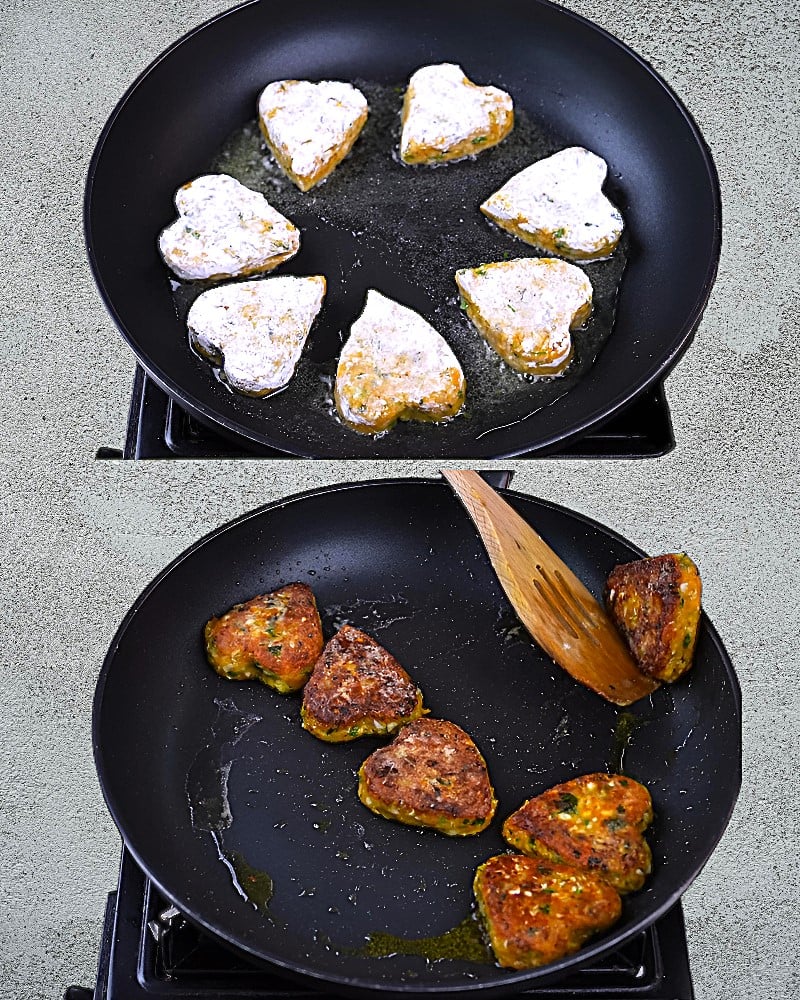 Frying Cabbage Tikki 