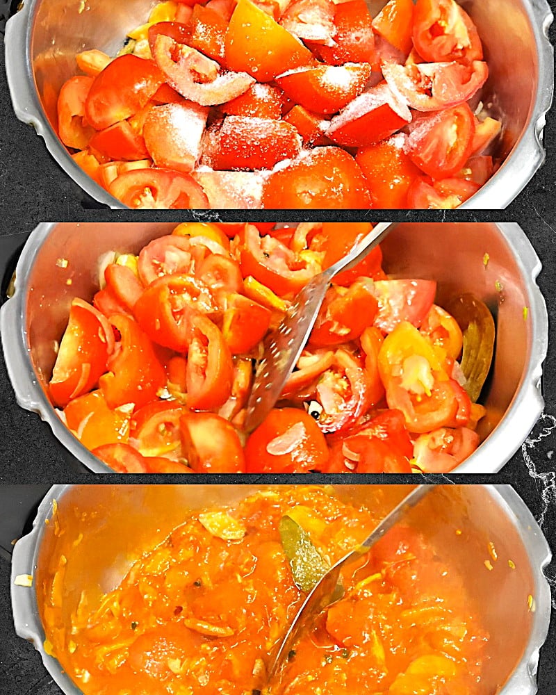 Tomato soup recipe step 4 Cooking tomatoes until mushy