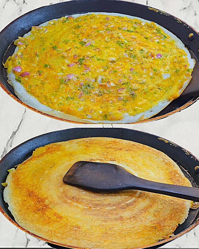 Flipping Egg Dosa 