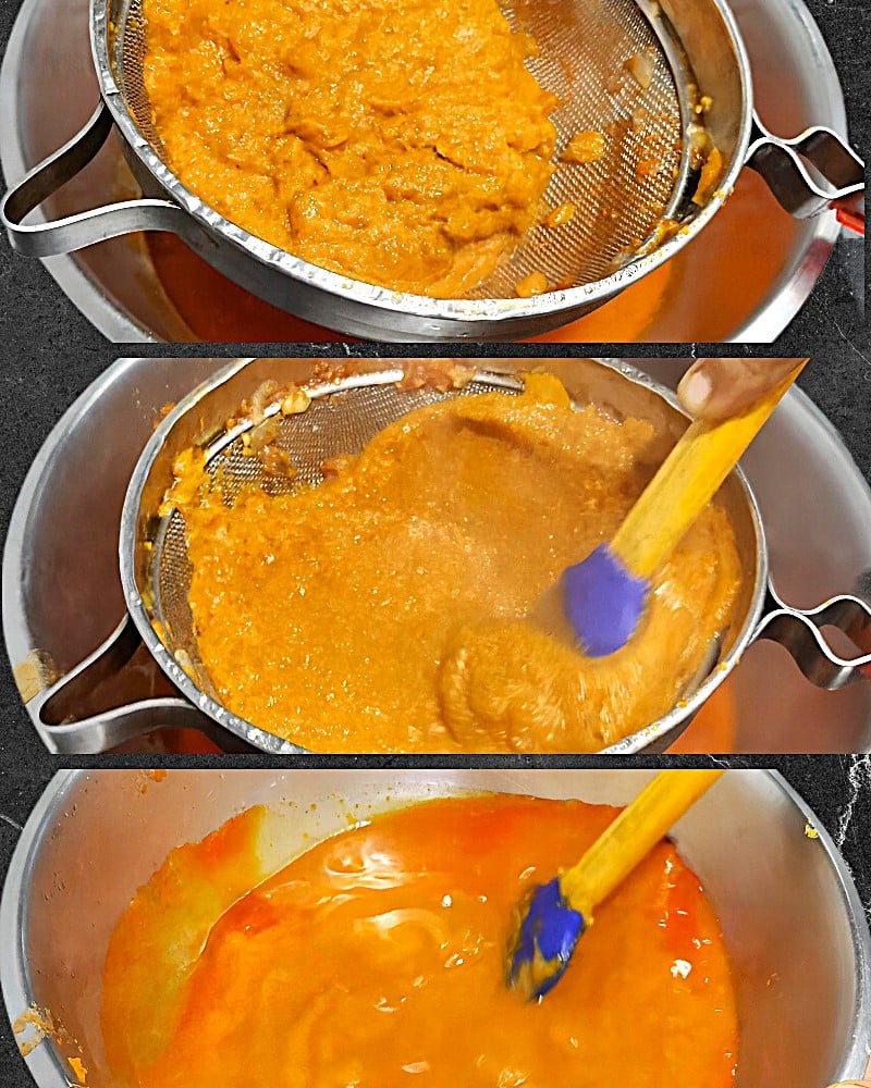 Tomato soup recipe step 9 Straining and mixing pulp mixture